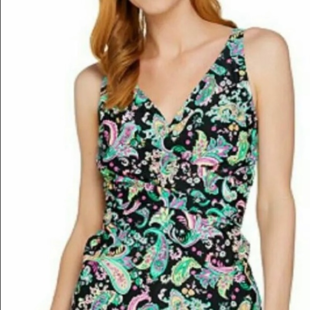 Isaac Mizrahi Paisley Print Tankini/Swimsuit Skirt